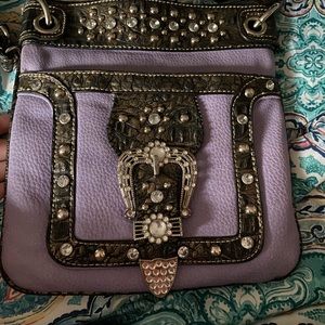 Purple jeweled satchel
